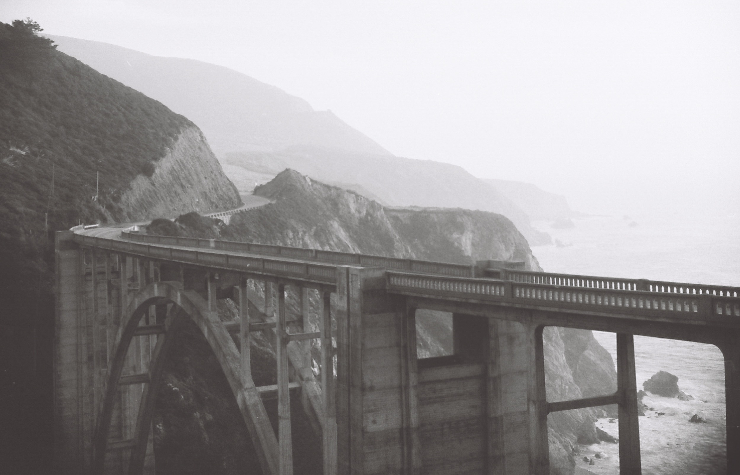 Bixby Bridge on the Big Sur coast, 35mm black and white