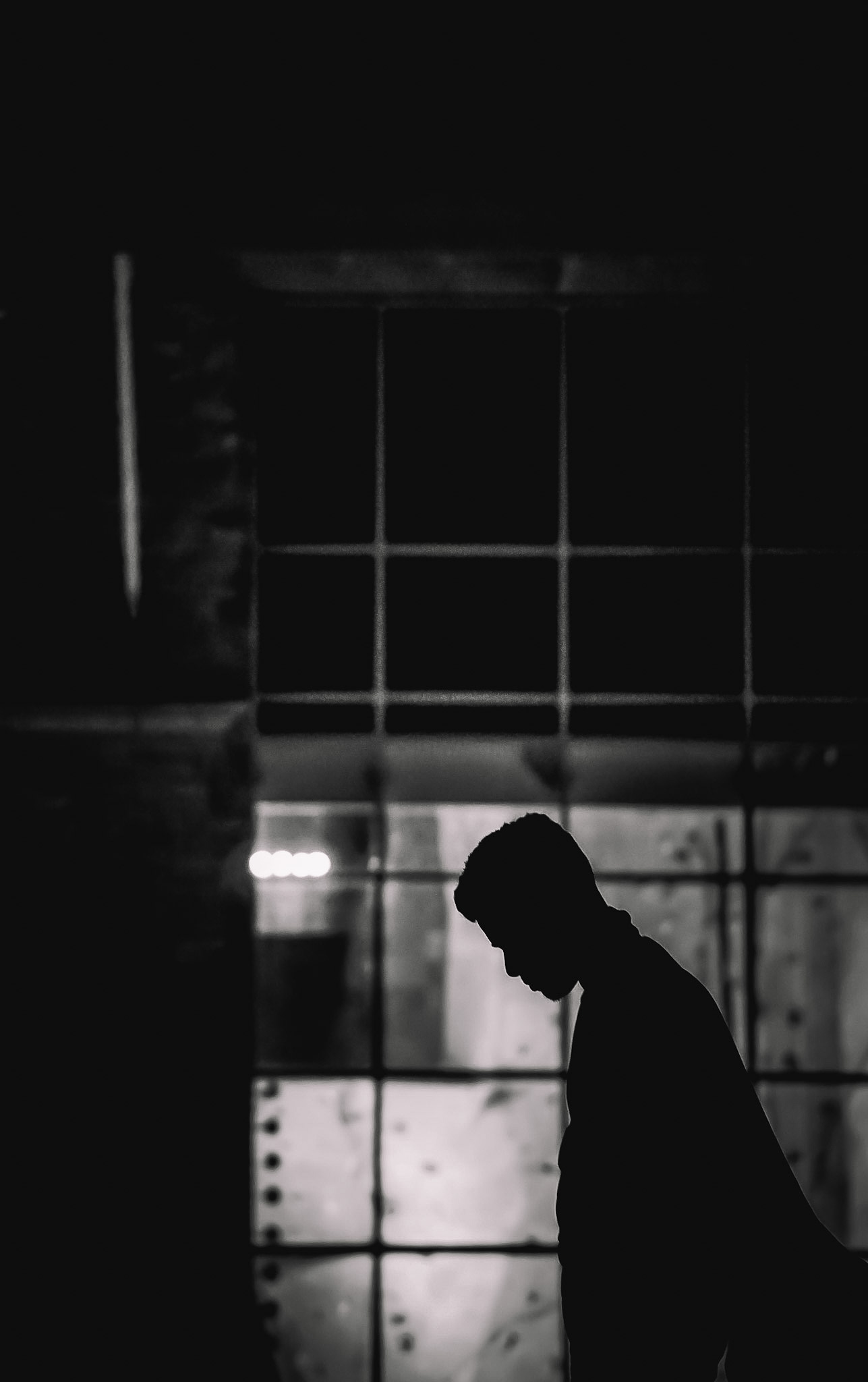 Silhouette portrait at dusk