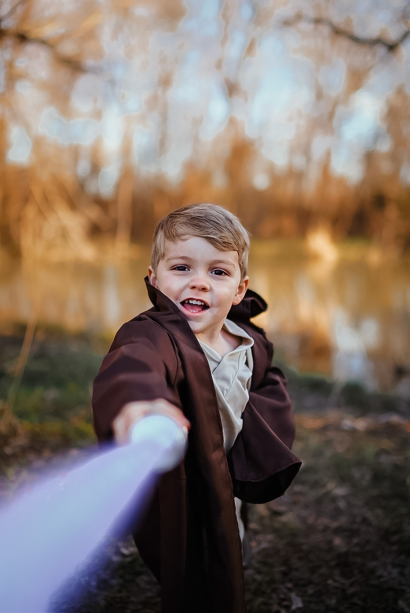 Child in a hooded costume