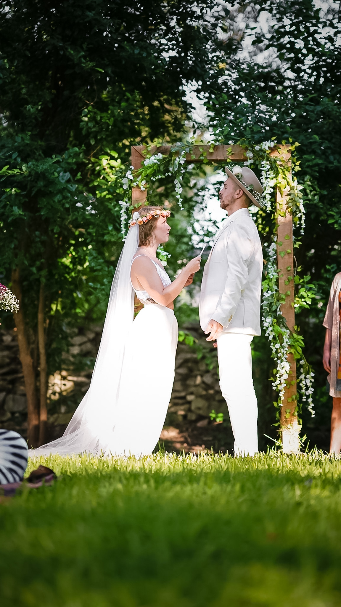 Couple exchanging wedding vows